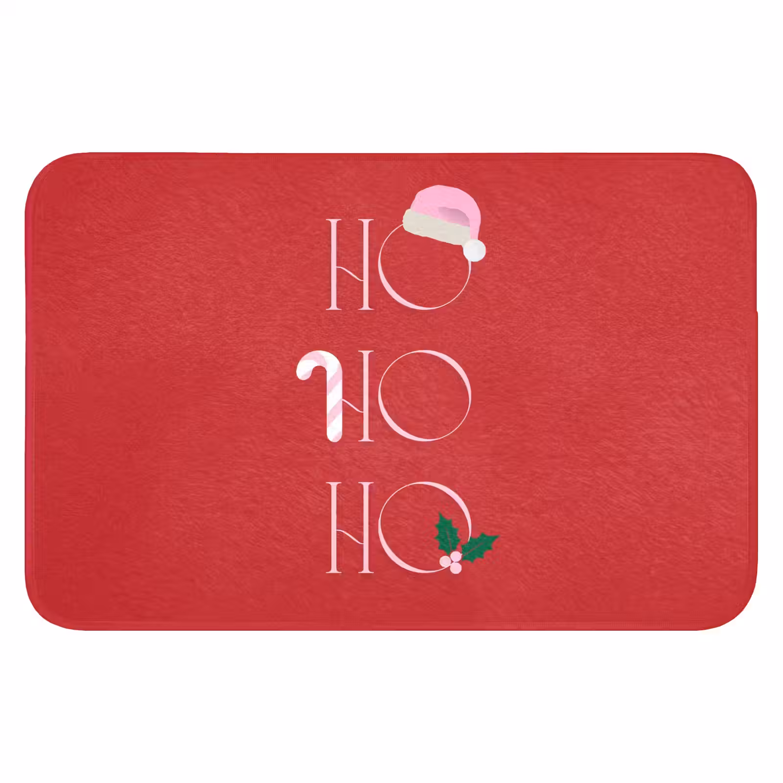 Badmat - Kerst - Tekst - illustratie - Rood — 1