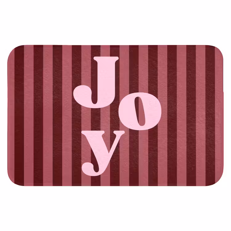 Badmat - Joy - Kerst - Tekst - Roze — 1