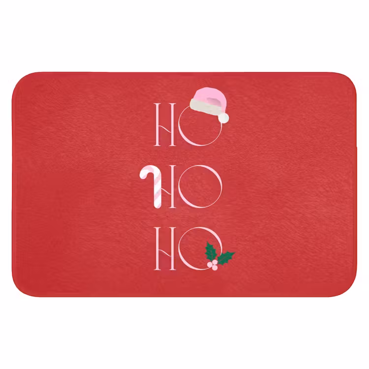 Badmat - Kerst - Tekst - illustratie - Rood — 1
