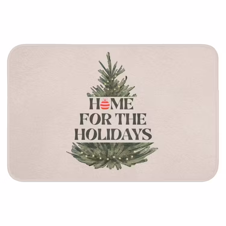 Badmat - Kerst - Tekst - Kerstboom - Beige — 1