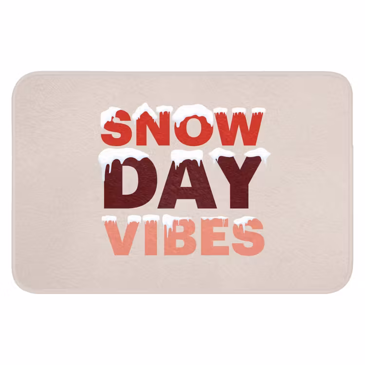 Badmat - Sneeuw - Kerst - Tekst - Rood — 1