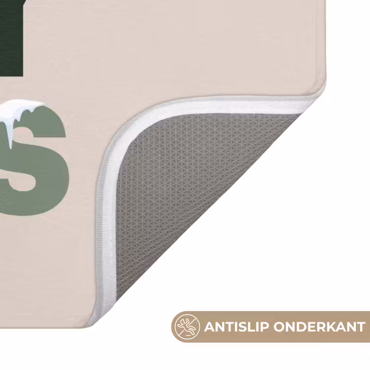 Badmat - Sneeuw - Tekst - Kerst - Beige — 3