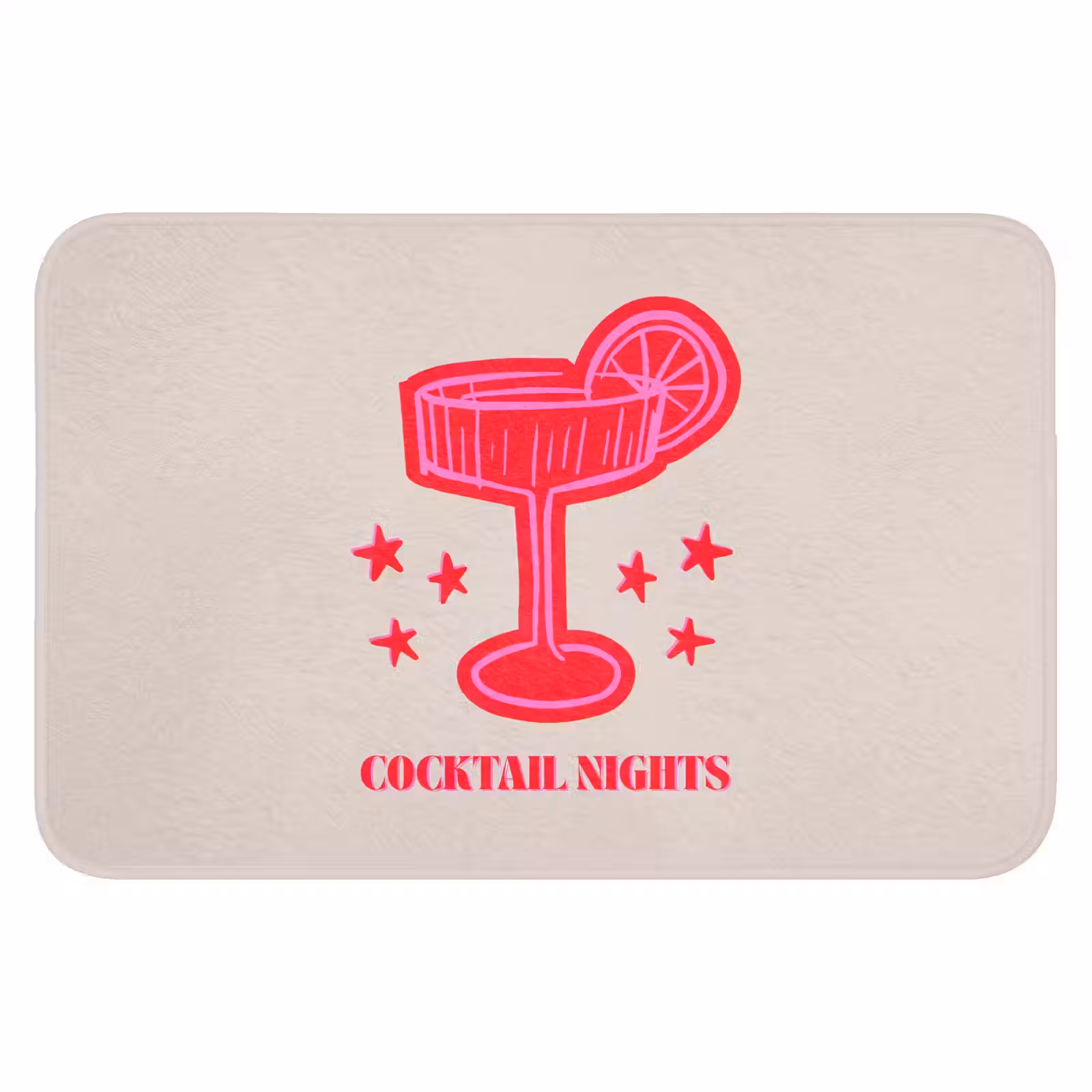 Badmat - Cocktail - Kerst - Beige - Roze — 1