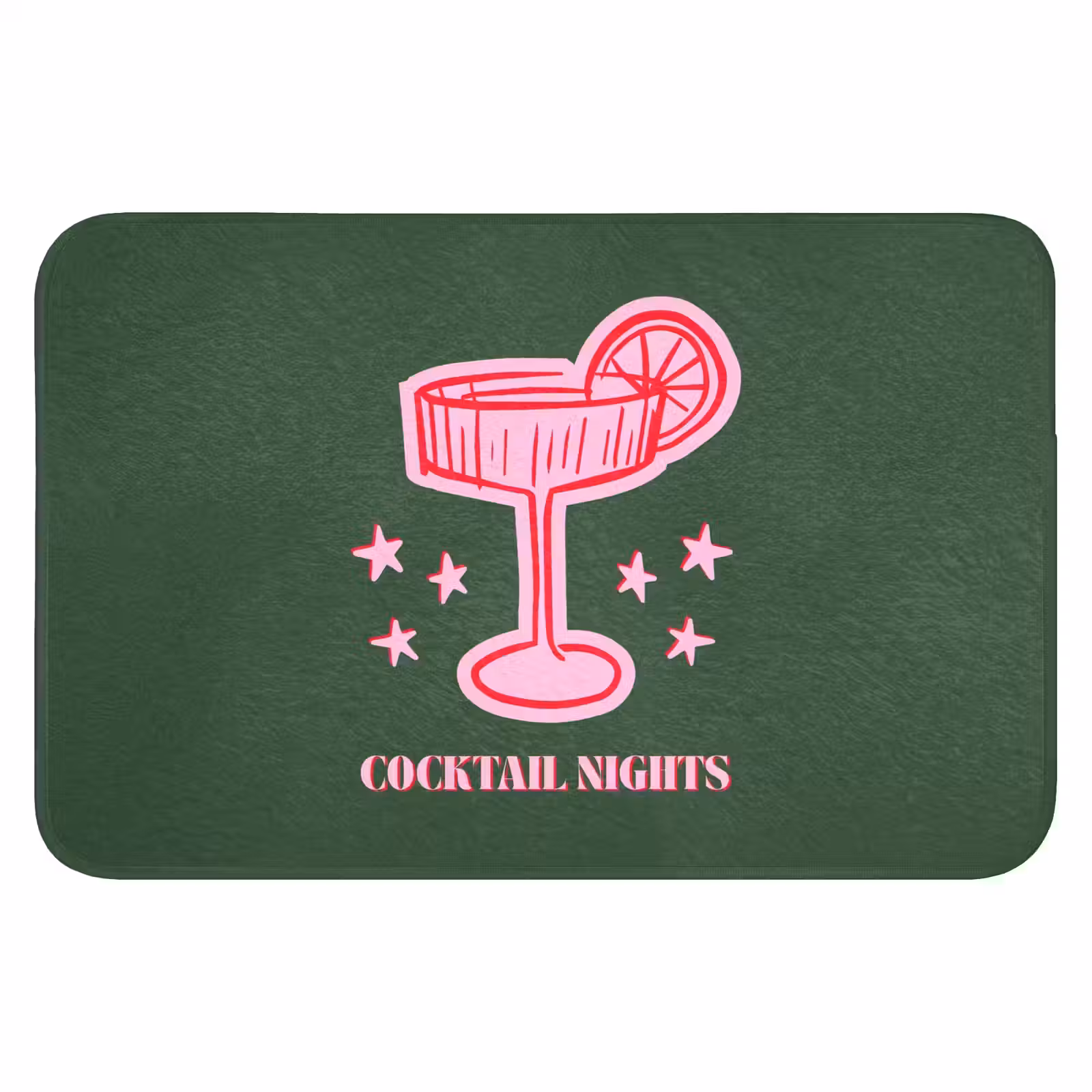 Badmat - Cocktail - Kerst - Roze - Groen — 1