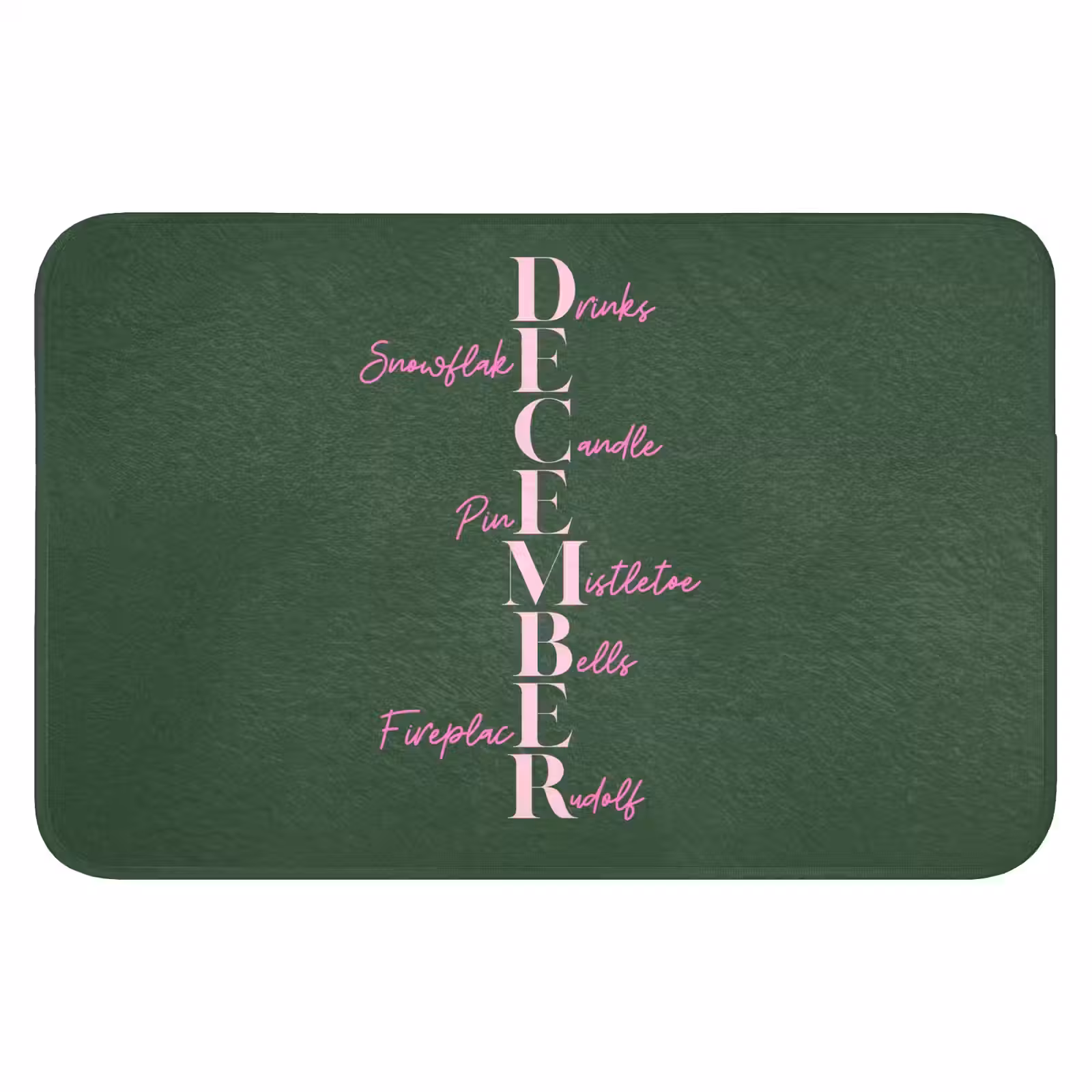 Badmat - December - Tekst - Kerst - Groen — 1