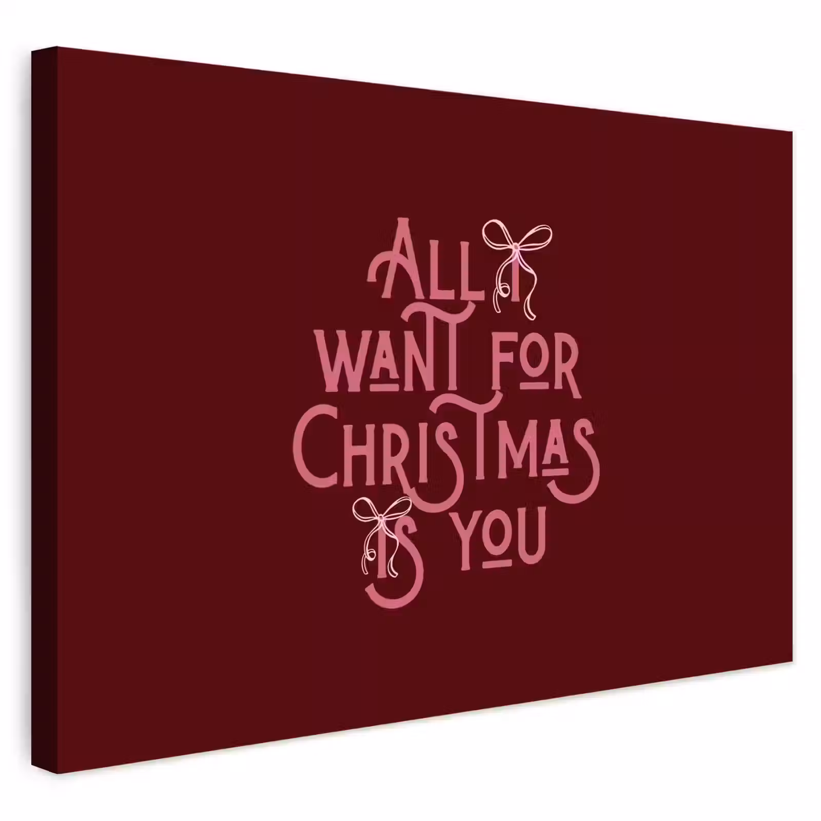 Buiten canvas - Tekst - Kerst - Rood - Roze — 1
