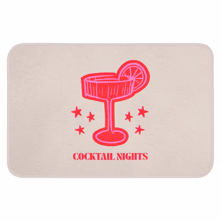 Badmat - Cocktail - Kerst - Beige - Roze — 1