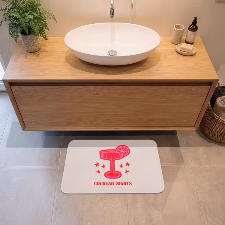 Badmat - Cocktail - Kerst - Beige - Roze — 2