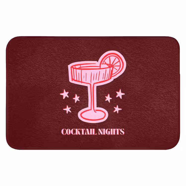 Badmat - Cocktail - Kerst - Burgundy - Roze — 1