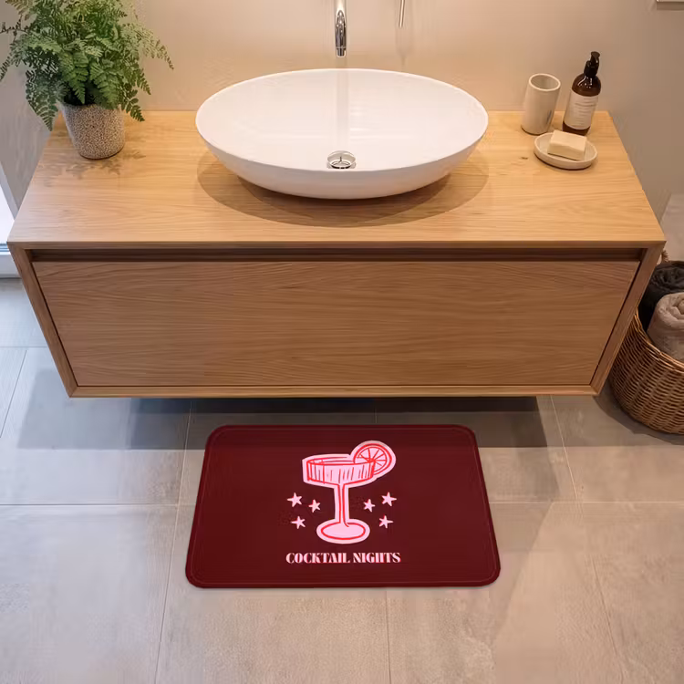 Badmat - Cocktail - Kerst - Burgundy - Roze — 2