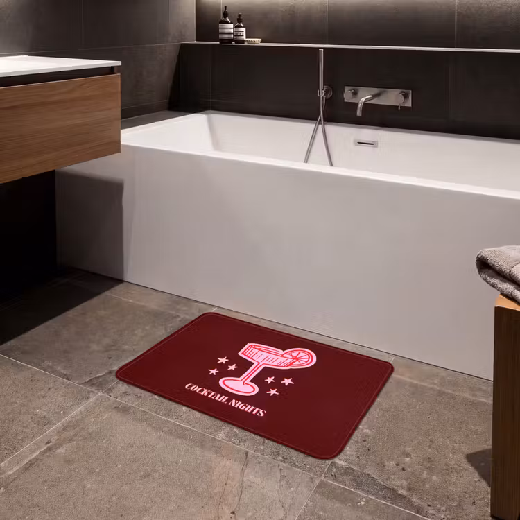 Badmat - Cocktail - Kerst - Burgundy - Roze — 4