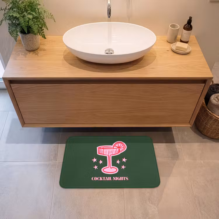 Badmat - Cocktail - Kerst - Roze - Groen — 2