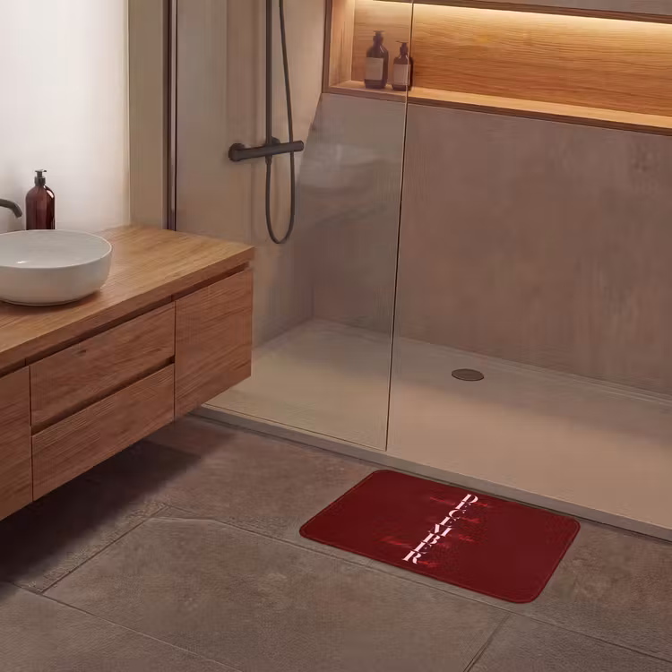 Badmat - December - Tekst - Kerst - Burgundy — 6
