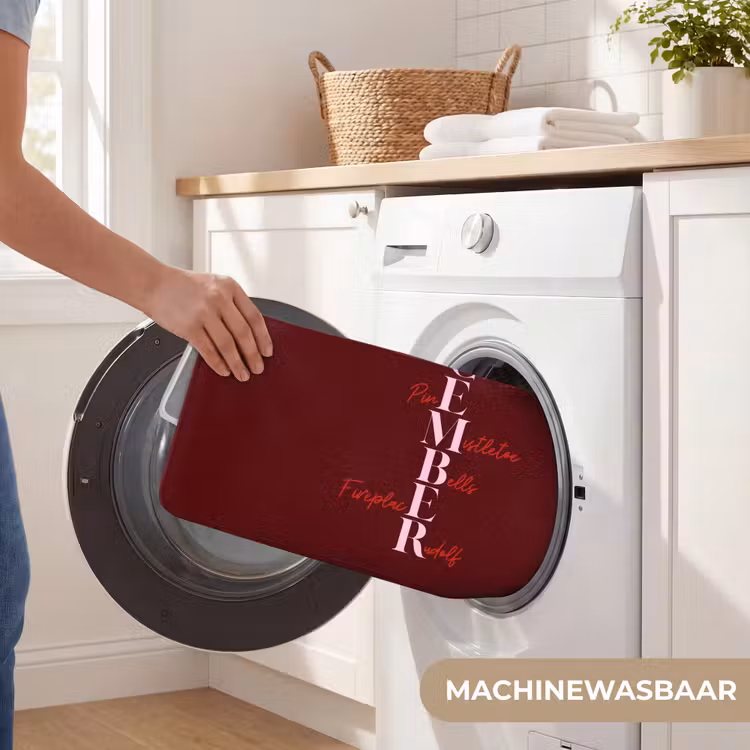 Badmat - December - Tekst - Kerst - Burgundy — 7