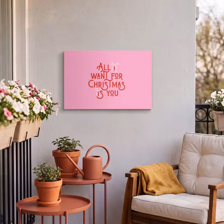 Buiten canvas - Tekst - Kerst - Roze - Rood — 3