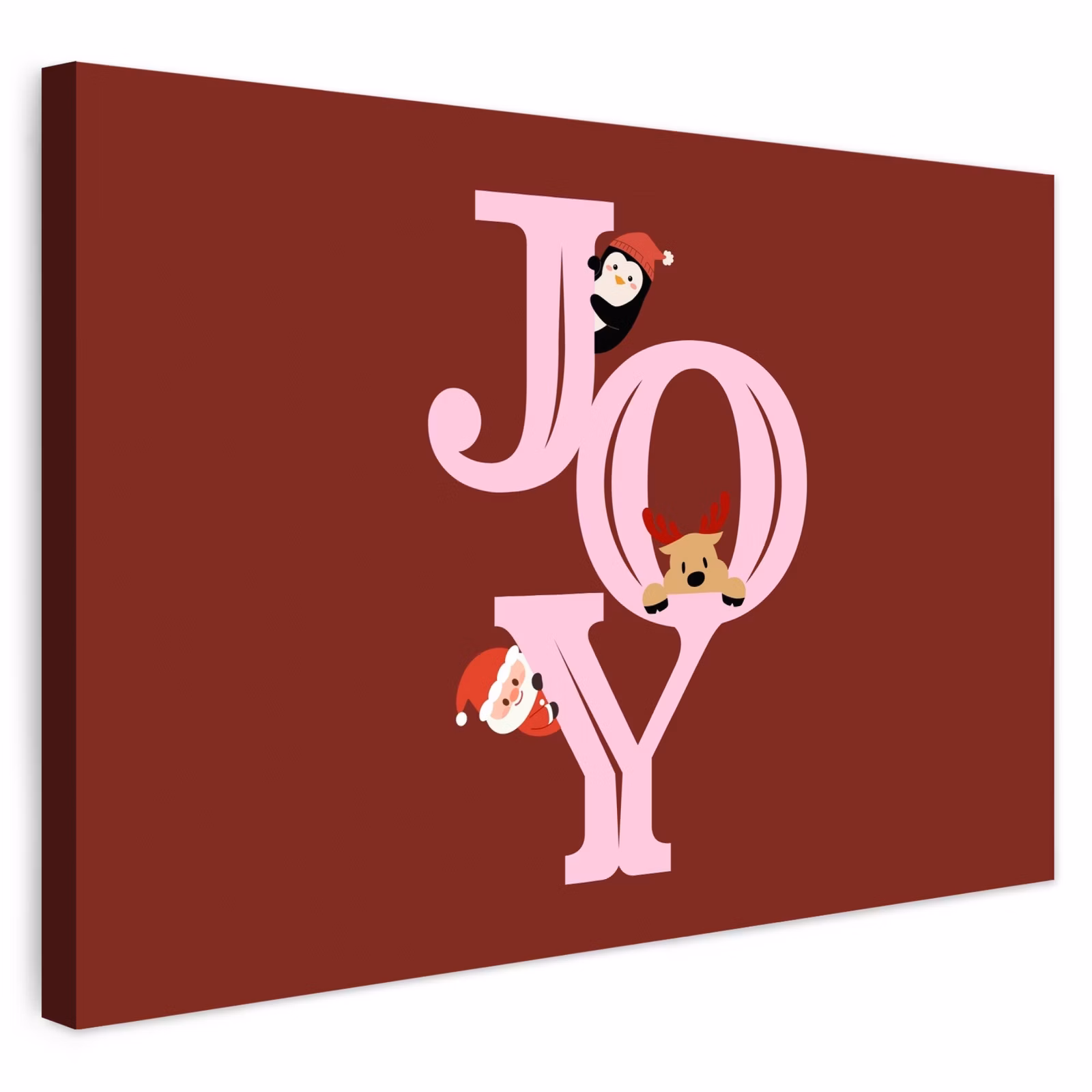 Buiten canvas - Joy - Kerst - Animatie - Rood - Roze — 1