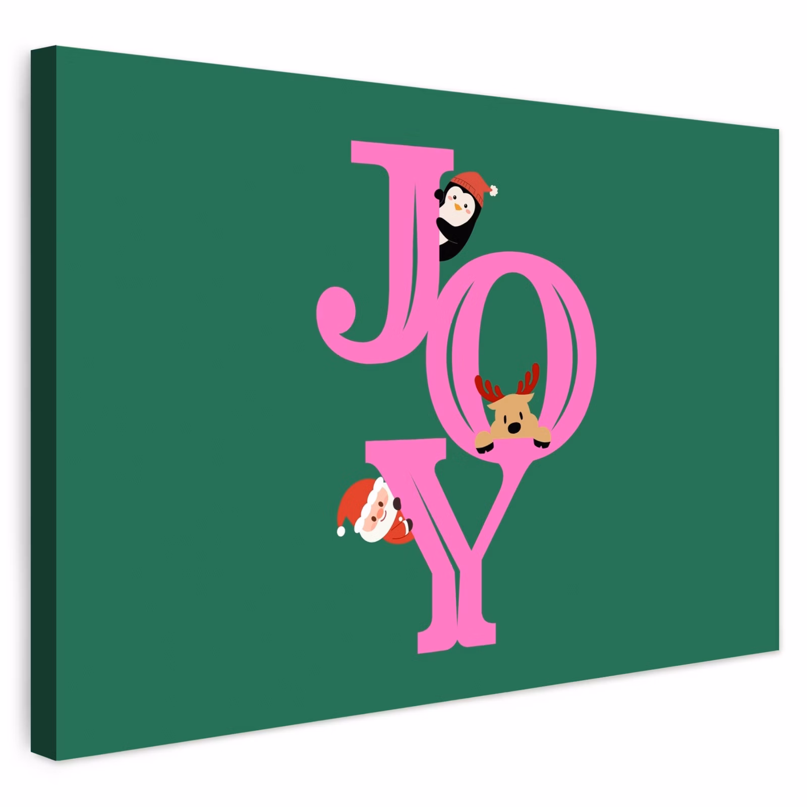 Buiten canvas - Joy - Kerst - Animatie - Roze - Groen — 1