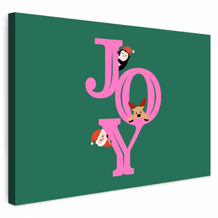 Buiten canvas - Joy - Kerst - Animatie - Roze - Groen — 1