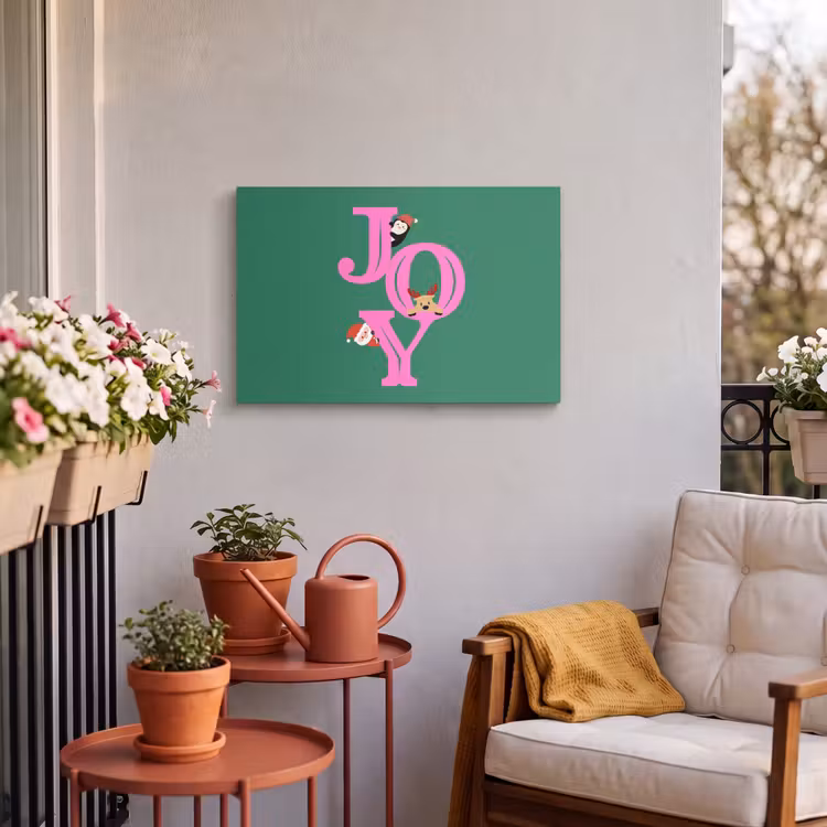Buiten canvas - Joy - Kerst - Animatie - Roze - Groen — 3