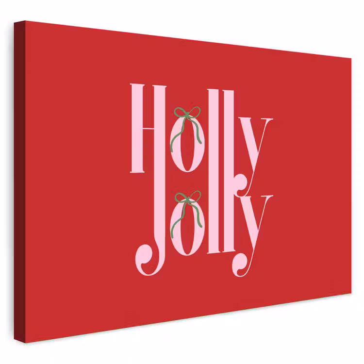 Buiten canvas - Kerst - Roze - Rood - Tekst — 1