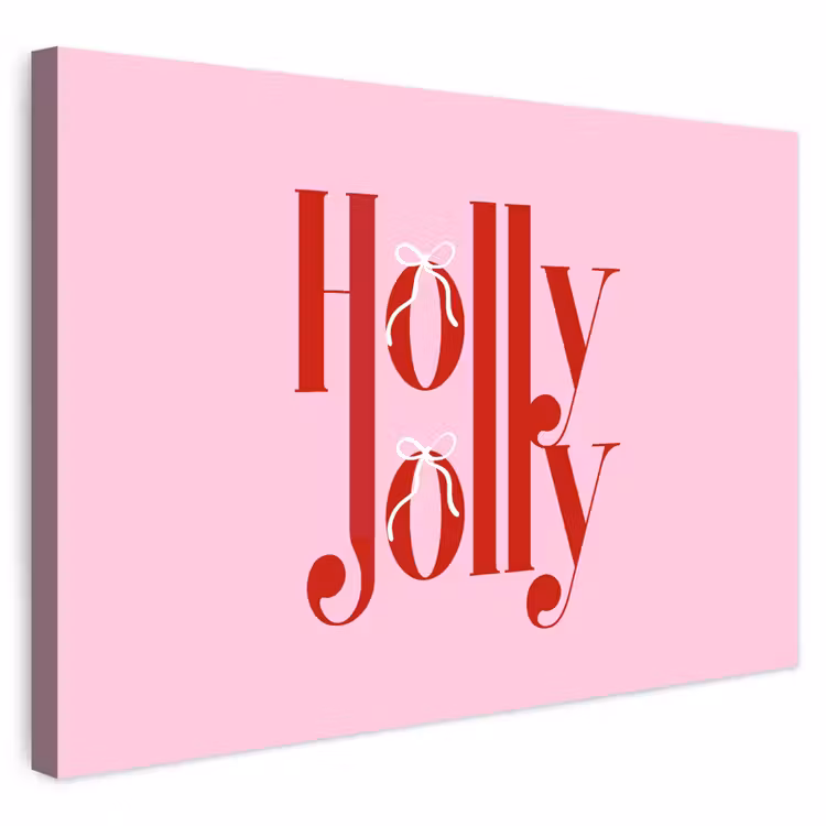 Buiten canvas - Kerst - Tekst - Rood - Roze — 1