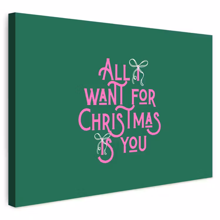 Buiten canvas - Kerst - Tekst - Roze - Groen — 1
