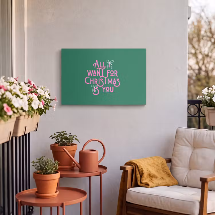 Buiten canvas - Kerst - Tekst - Roze - Groen — 3