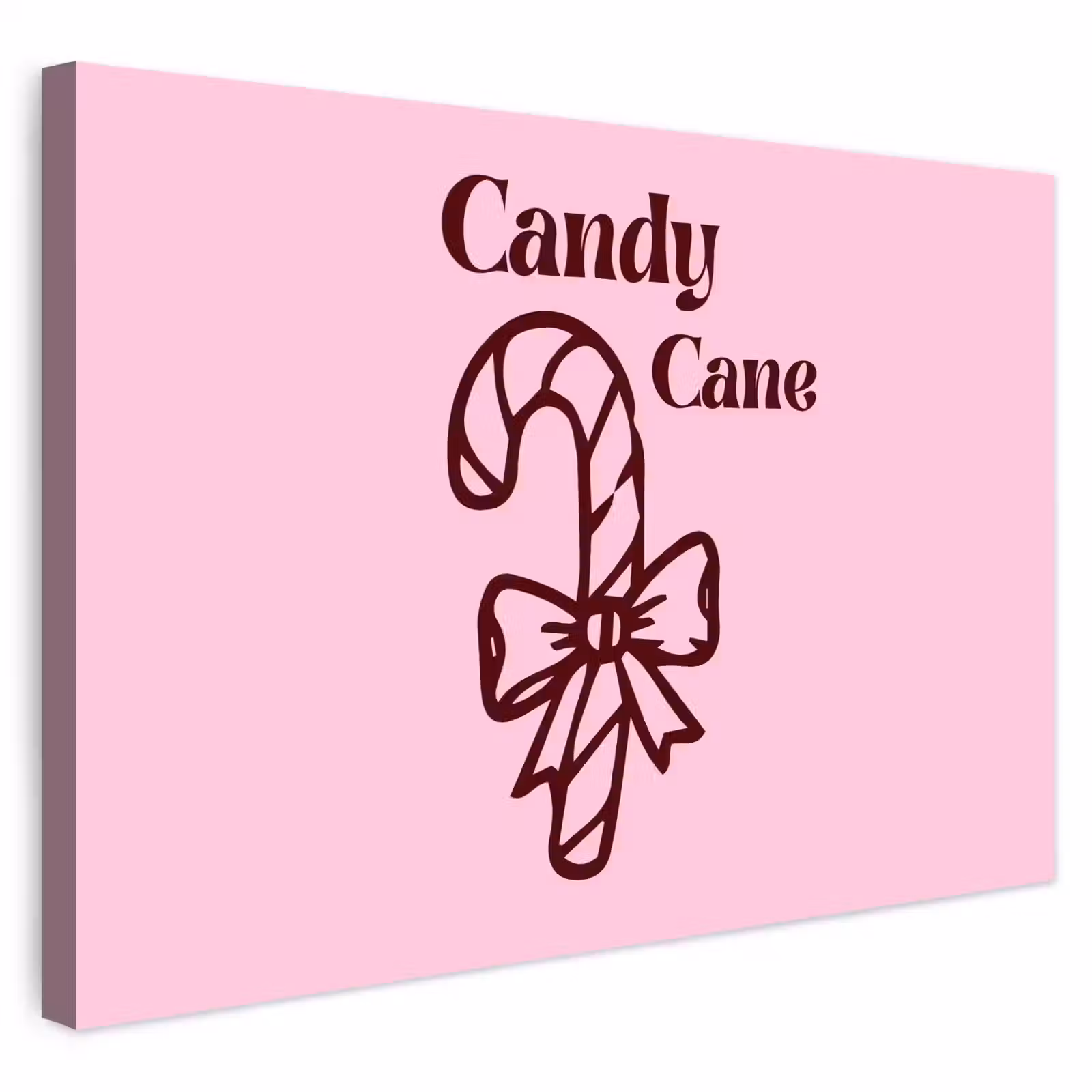 Buiten canvas - Kerst - Snoep - Tekst - Bruin - Roze — 1