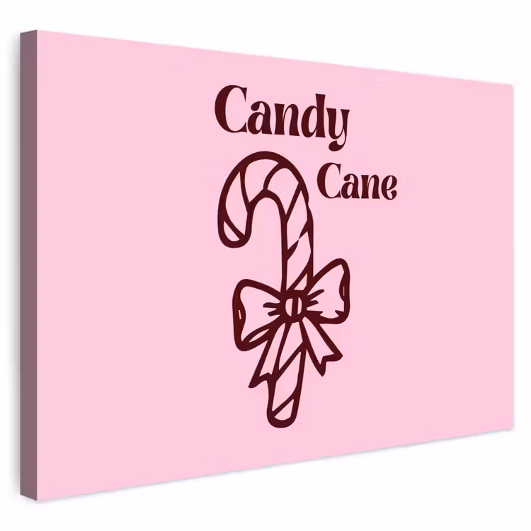 Buiten canvas - Kerst - Snoep - Tekst - Bruin - Roze — 1