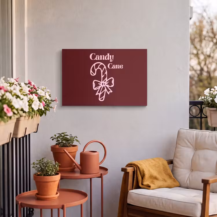 Buiten canvas - Kerst - Snoep - Tekst - Roze — 3