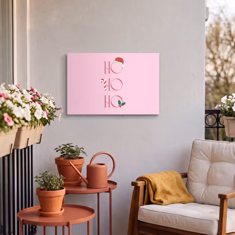 Buiten canvas - Kerst - Tekst - Roze - Illustratie — 3