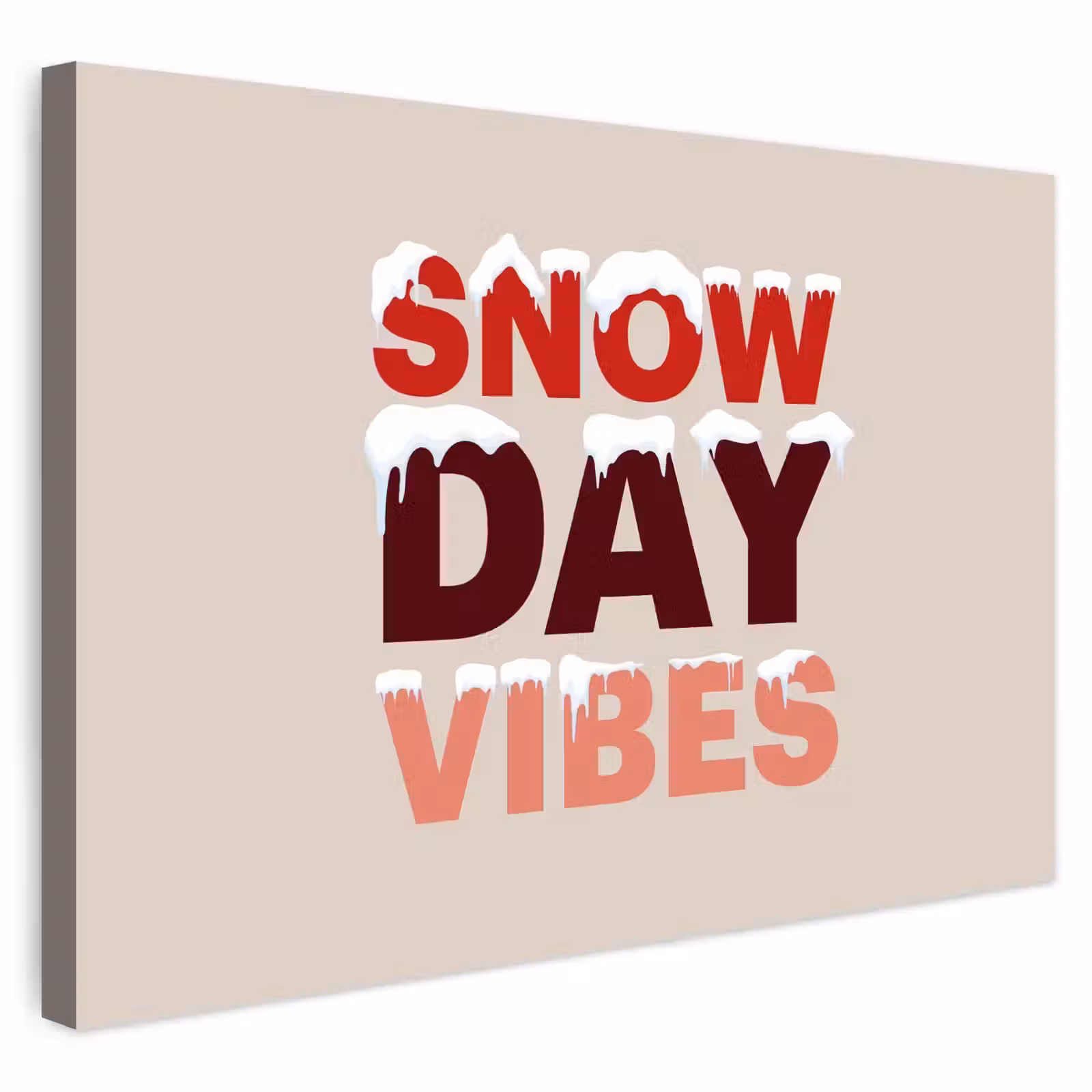 Buiten canvas - Sneeuw - Kerst - Tekst - Rood — 1