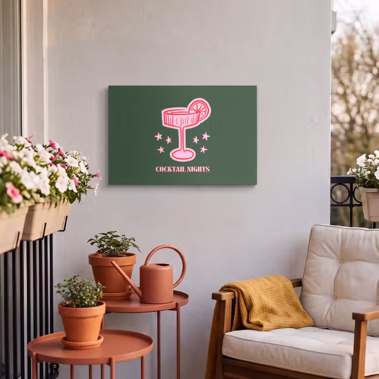 Buiten canvas - Cocktail - Kerst - Roze - Groen — 3