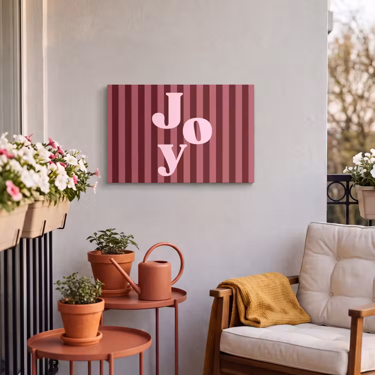 Buiten canvas - Joy - Kerst - Tekst - Roze — 3