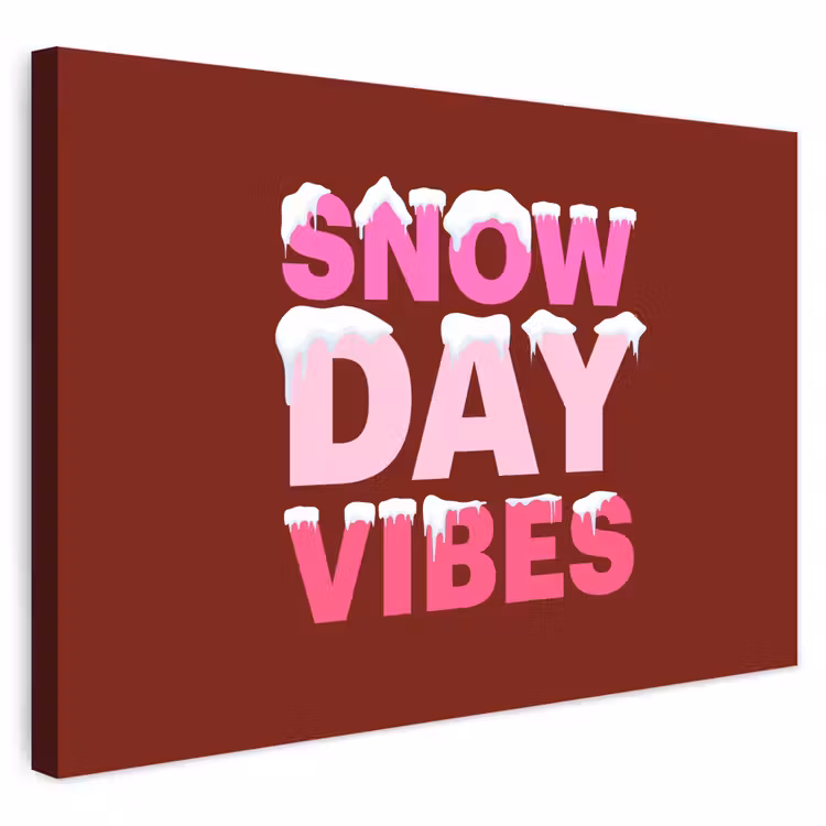 Buiten canvas - Kerst - Tekst - Sneeuw - Rood - Roze — 1