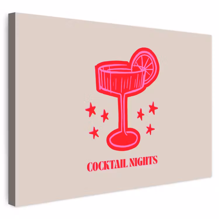Buiten canvas - Cocktail - Kerst - Beige - Roze — 1