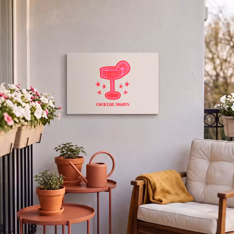 Buiten canvas - Cocktail - Kerst - Beige - Roze — 3