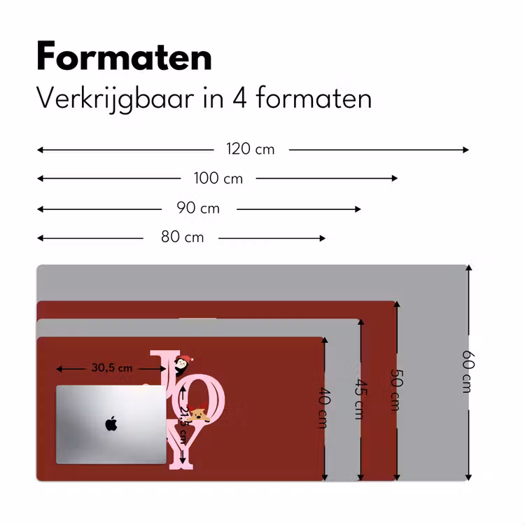 Bureau onderlegger - Joy - Kerst - Animatie - Rood - Roze — 8