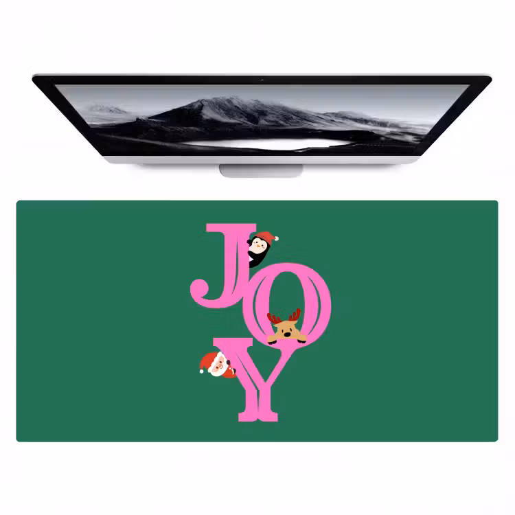 Bureau onderlegger - Joy - Kerst - Animatie - Roze - Groen — 1