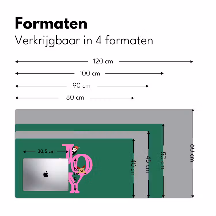 Bureau onderlegger - Joy - Kerst - Animatie - Roze - Groen — 8