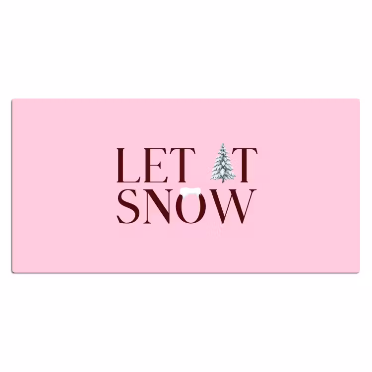 Bureau onderlegger - Kerst - Tekst - Sneeuw - Roze — 2