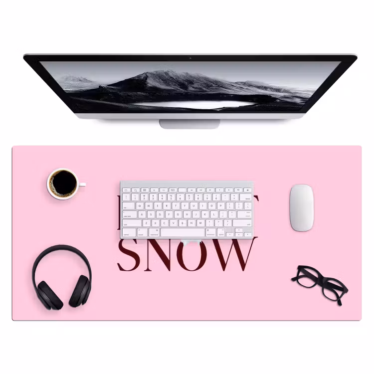 Bureau onderlegger - Kerst - Tekst - Sneeuw - Roze — 4