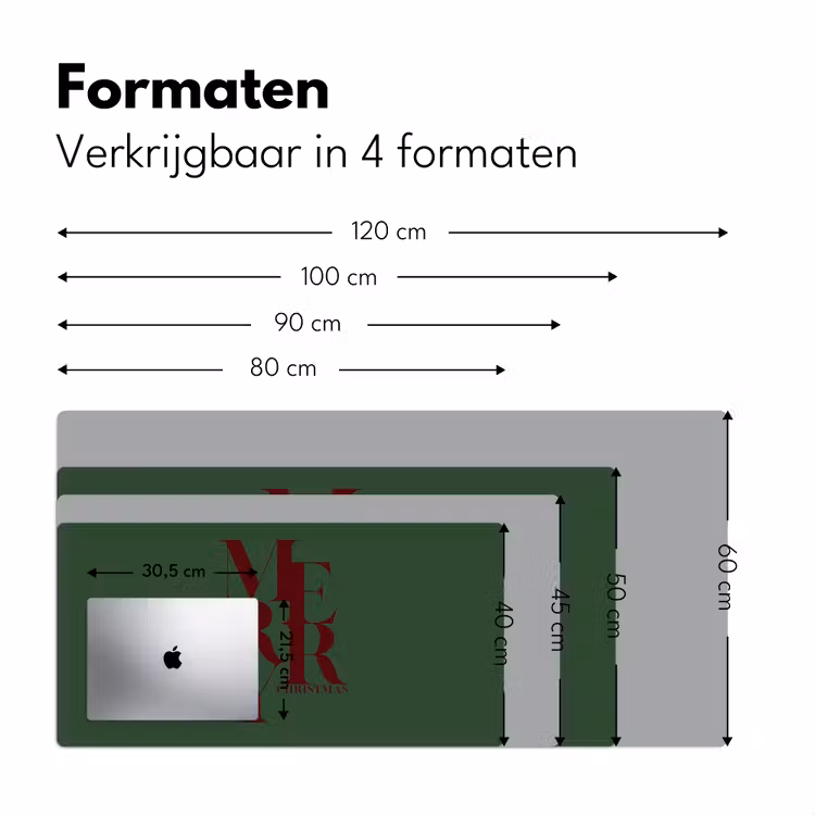 Bureau onderlegger - Merry - Tekst - Groen - Kerst — 8