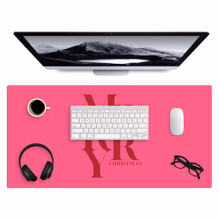 Bureau onderlegger - Merry - Tekst - Kerst - Roze — 4