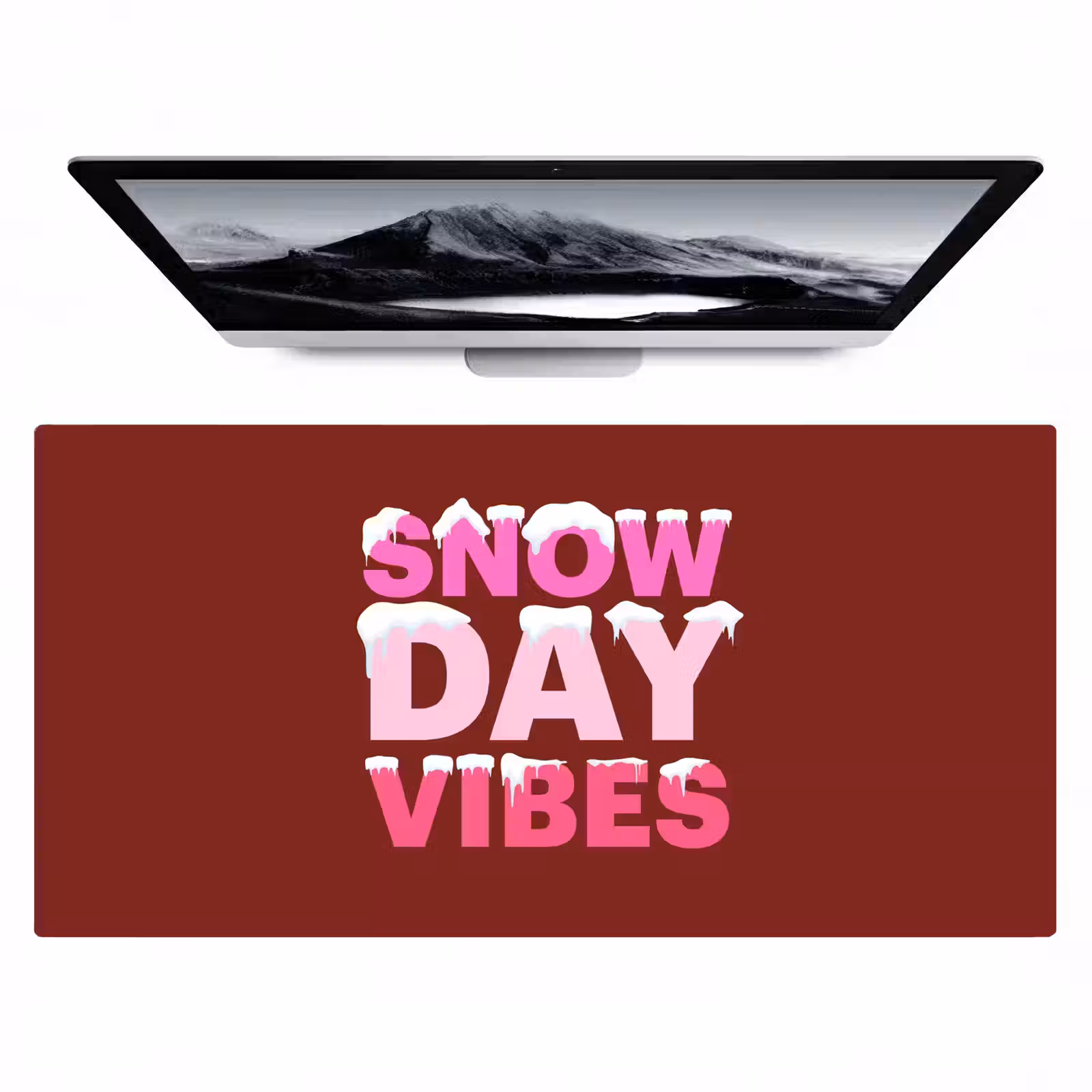 Bureau onderlegger - Kerst - Tekst - Sneeuw - Rood - Roze — 1