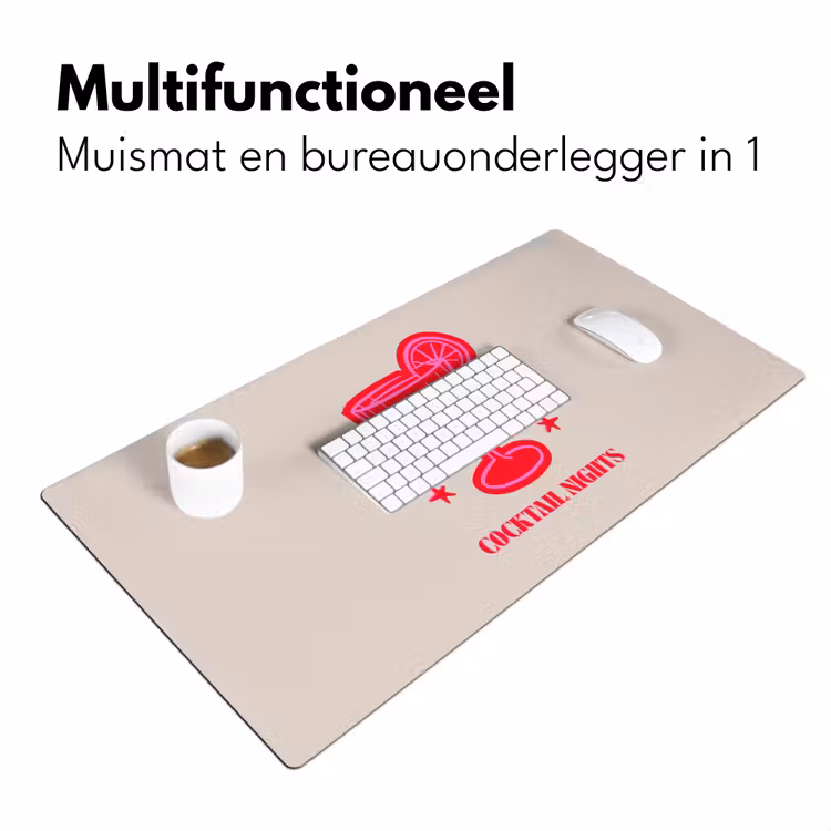 Bureau onderlegger - Cocktail - Kerst - Beige - Roze — 7