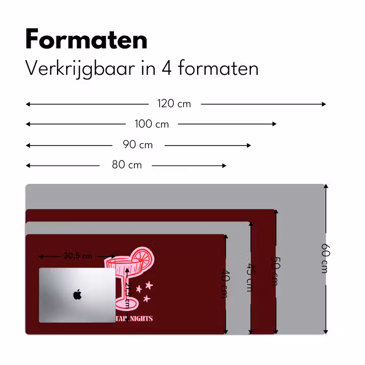 Bureau onderlegger - Cocktail - Kerst - Burgundy - Roze — 8