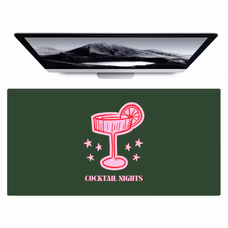 Bureau onderlegger - Cocktail - Kerst - Roze - Groen — 1