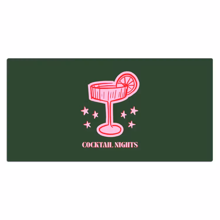 Bureau onderlegger - Cocktail - Kerst - Roze - Groen — 2