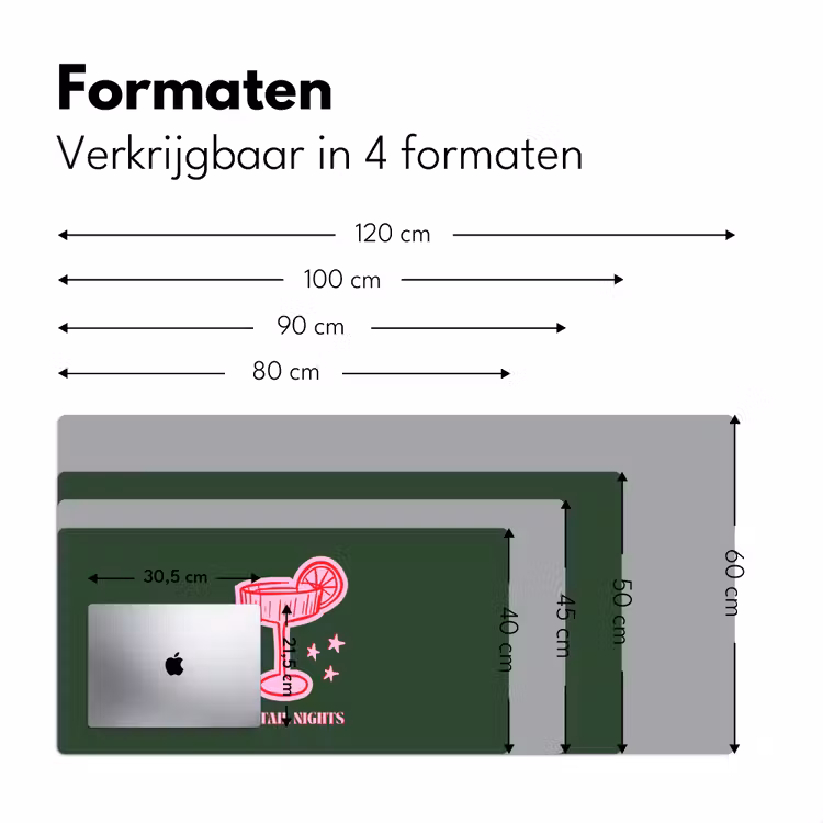 Bureau onderlegger - Cocktail - Kerst - Roze - Groen — 8